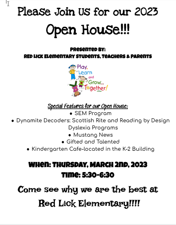Elementary Open House Flyer
